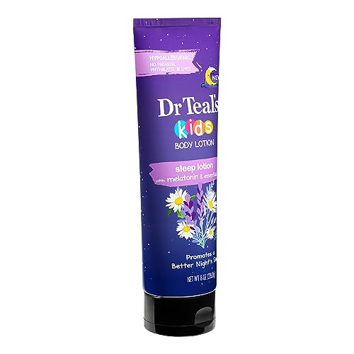 Dr Teal's - Loción corporal Kids Sleep con mezcla de melatonina y aceites esenciales, 8 onzas líquidas