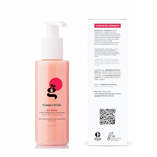 GINGER MILK - Leave-in Crema de peinado para reparación intensiva sin enjuague para cabello seco dañado por tintes, procesos químicos, secadores de pelo y herramientas de peinado en caliente | BE BOLD