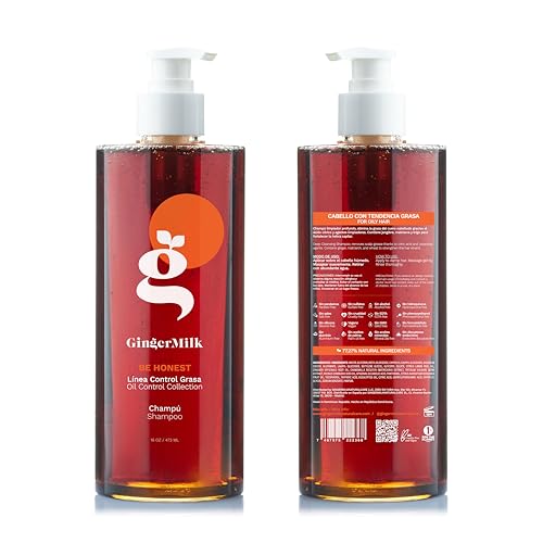 GINGER MILK - Shampoo de uso diario para todo tipo de cabello. Controla la caída del cabello y estimula el crecimiento del cabello con una potente fórmula a base de jengibre | 16oz | Be Honest