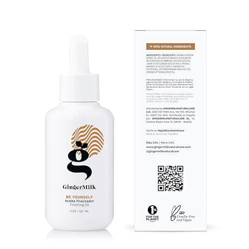 Aceite de acabado para cabello rizado, ondulado y enrollado | Fórmula natural a base de aceite para sellar y retener la humedad | Fortalece, suaviza y añade brillo | Sé tú mismo | 4 onzas