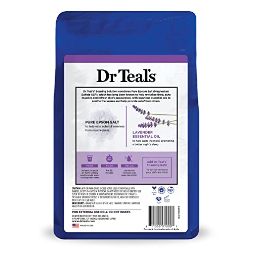 Dr Teal's - Sal de Epsom pura, lavanda, eucalipto y paquete de trío de bienestar, 3 libras (paquete de 3)
