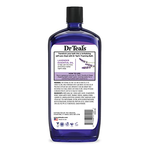 Dr Teal's - Baño espumoso con sal pura de Epsom, lavanda y eucalipto, 2 unidades, 68 onzas líquidas en total
