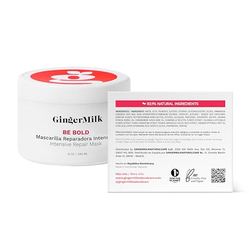 Ginger Milk - Kit de reparación del cabello champú revitalizante + mascarilla reparadora intensiva | Restaura, fortalece y nutre | Sin sulfatos | Brillo brillante y sedosidad