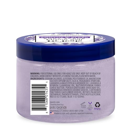 Dr Teal's - Exfoliante corporal de sal pura de Epsom, calma y duerme con aceites esenciales de lavanda, 16 onzas (paquete de 3)