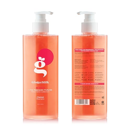 Ginger Milk - Shampoo reparador intensivo para cabello seco/dañado debido a la coloración, procesos químicos, herramientas de peinado caliente y secadores | BE BOLD