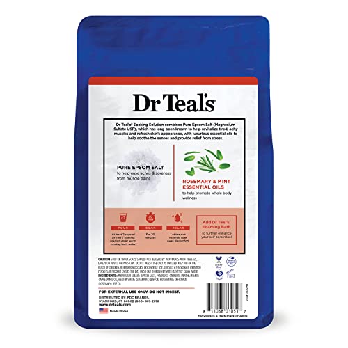Dr Teal's - Sal de Epsom pura, lavanda, eucalipto y paquete de trío de bienestar, 3 libras (paquete de 3)