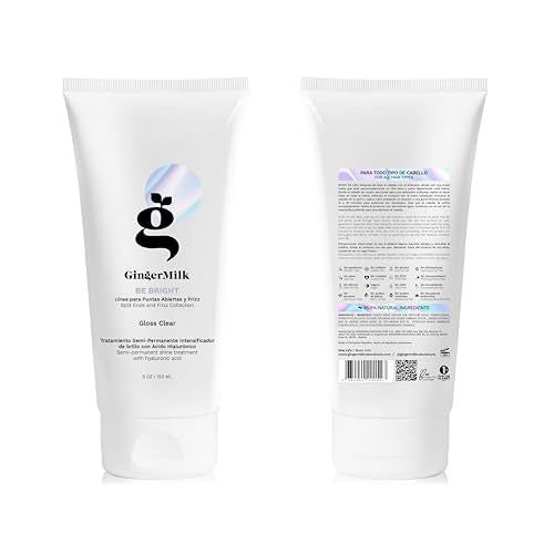 Ginger Milk - Brillo de cabello con tratamiento para mejorar el color y brillo claro con ácido hialurónico, color semipermanente para cabello opaco y seco sin sulfato, BE BRIGHT 5 fl oz, 5.1 fl oz