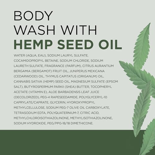 Dr Teal's - Gel de baño con sal pura de Epsom, aceite de semilla de cáñamo de cannabis sativa, 24 onzas líquidas (paquete de 2)