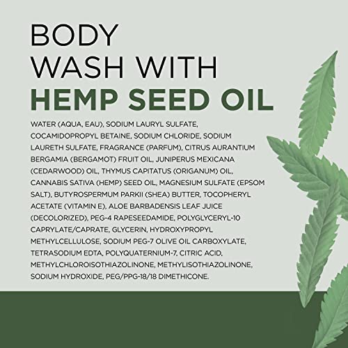 Dr Teal's - Gel de baño con Sal pura de Epsom, aceite de semilla de cáñamo, sativa, cannabis, 24 onzas liquidas (paquete de 4)