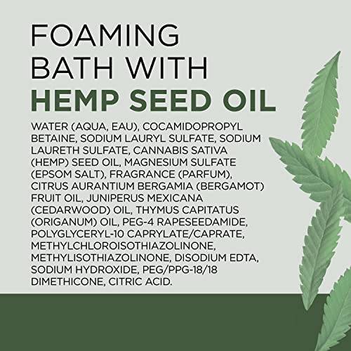 Dr Teal's -  Baño espumoso con sal pura de Epsom, aceite de semilla de cáñamo de cannabis sativa, 34 onzas líquidas (paquete de 4)