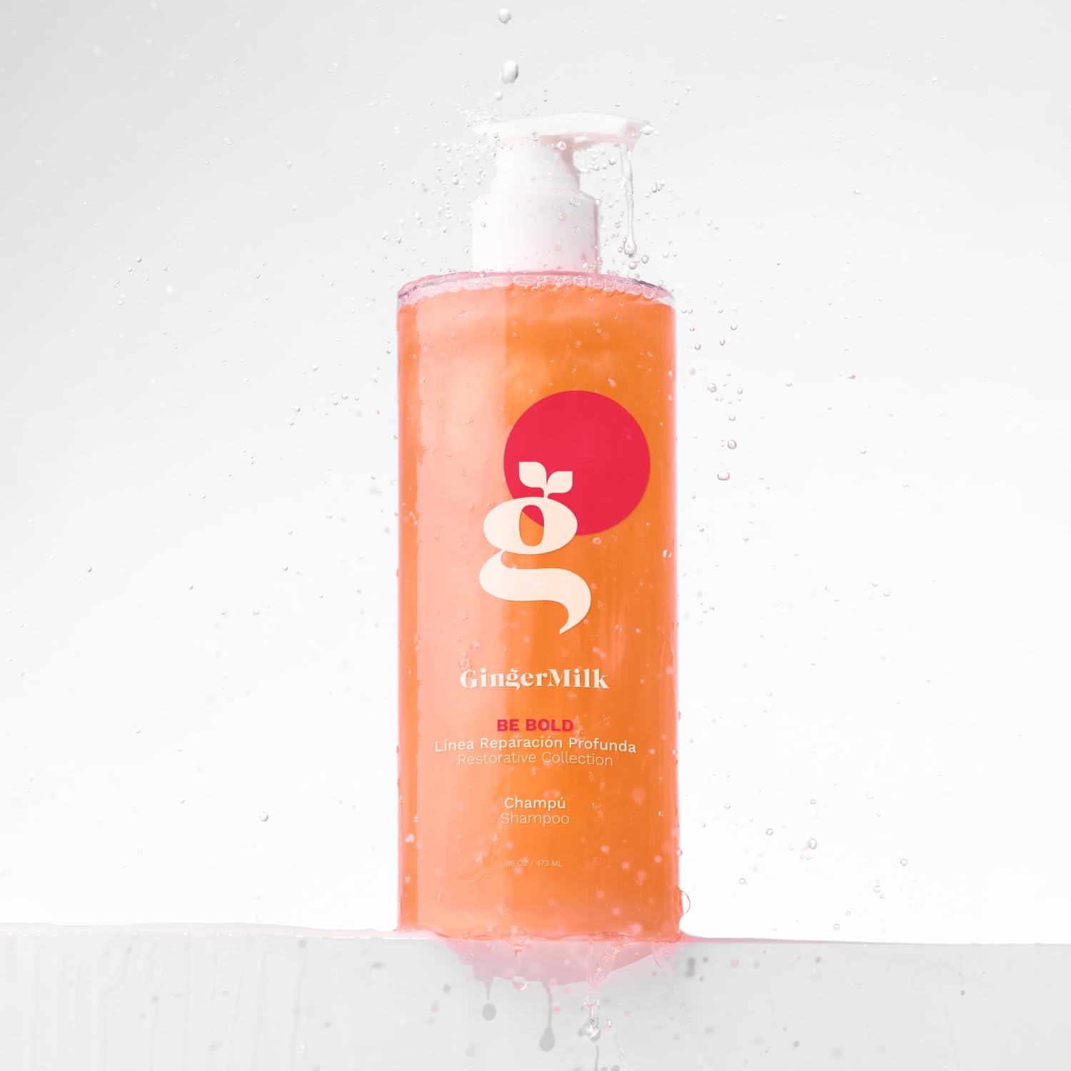 Ginger Milk - Shampoo de reparación intensiva para cabello seco/dañado debido a la coloración, procesos químicos, herramientas de peinado caliente y secadores | BE BOLD (8 onzas fl.)