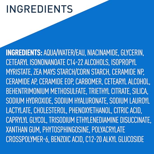 CeraVe - Gel hidratante Oil Control, crema hidratante facial para pieles grasas, niacinamida, ácido hialurónico y tecnología de absorción de aceite para reequilibrar la piel grasa, no comedogénica, sin fragancia ni aceite.