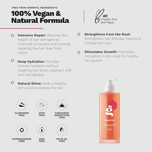 Ginger Milk - Kit de reparación del cabello champú revitalizante + mascarilla reparadora intensiva | Restaura, fortalece y nutre | Sin sulfatos | Brillo brillante y sedosidad