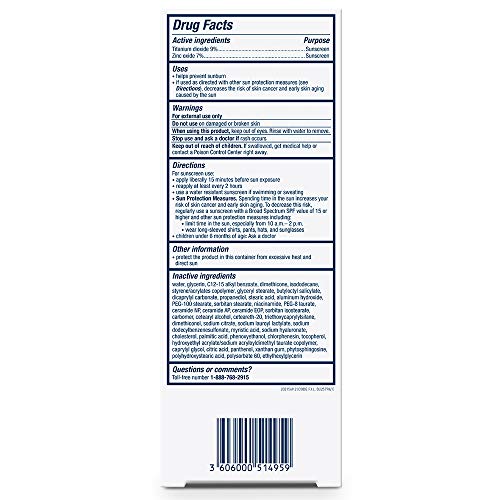 CeraVe - Protector solar 100 % mineral FPS 50, protector solar facial con óxido de zinc y dióxido de titanio, ácido hialurónico, niacinamida y ceramidas, sin aceite, tamaño de viaje de 2.5 oz.