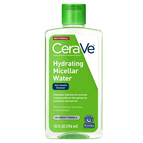 CeraVe - Agua Micelar | Fórmula nueva y mejorada | Limpiador facial hidratante y removedor de maquillaje para ojos | Libre de fragancia y no irritante | 10 onzas