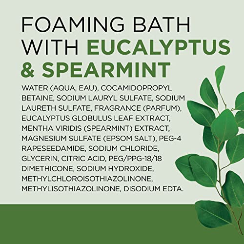 Dr Teal's - Baño espumoso con sal pura de Epsom, relajación y alivio con eucalipto y menta verde, 34 onzas líquidas (paquete de 4)