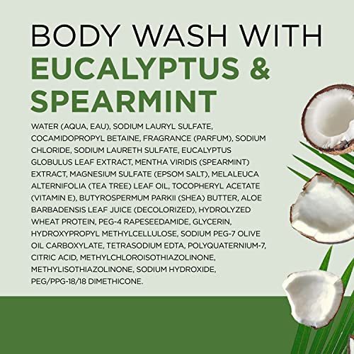 Dr Teal's - Gel de baño con sales puras de Epsom, relajación y alivio con eucalipto y hierbabuena, 24 onzas líquidas (paquete de 4)