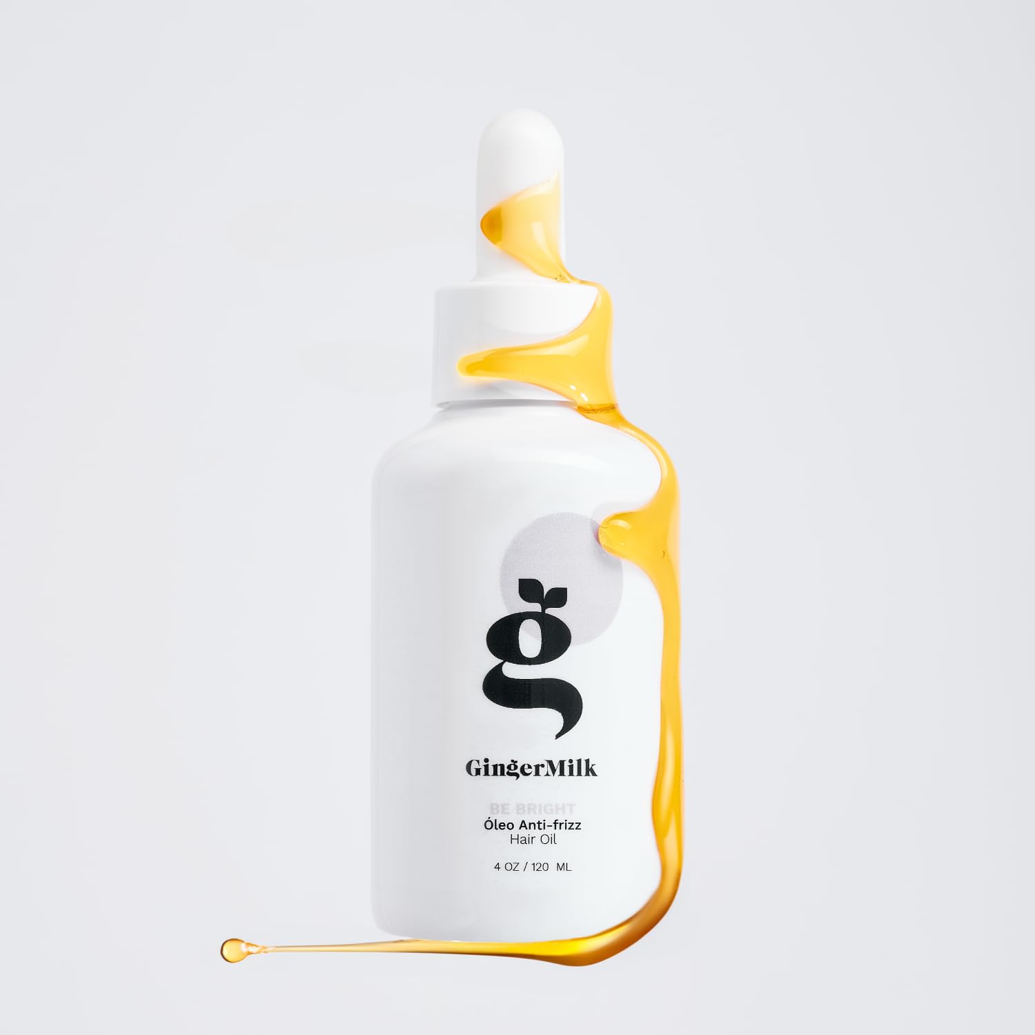 Ginger Milk - Aceite para el cabello antiencrespamiento con jengibre, argán y ricino para cabello encrespado. Sella las puntas abiertas, fortalece la estructura del cabello y añade brillo a todo tipo de cabello