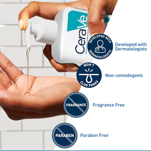 CeraVe - Tratamiento para el acné, limpiador de ácido salicílico con arcilla purificadora, niacinamida y ceramidas, control de poros y removedor de puntos negros, 8 onzas