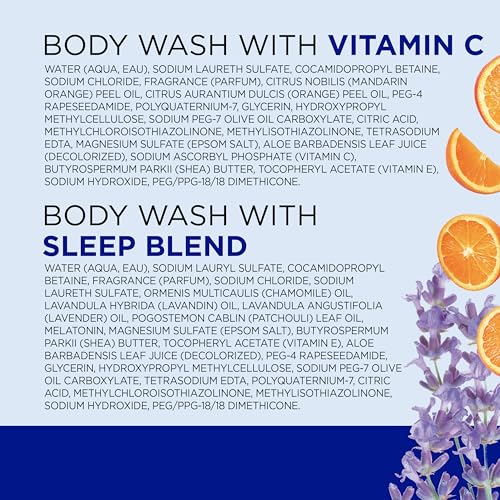 Dr Teal's - Gel de baño con sal pura de Epsom, diurno/nocturno con vitamina C y mezcla para dormir, 24 onzas líquidas (paquete de 2)