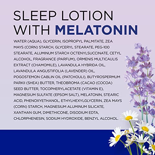 Dr Teal's - Loción corporal para dormir, 24 horas de hidratacion, con aceites esenciales de melatonina, lavanda y manzanilla, 8 onzas líquidas (paquete de 3)
