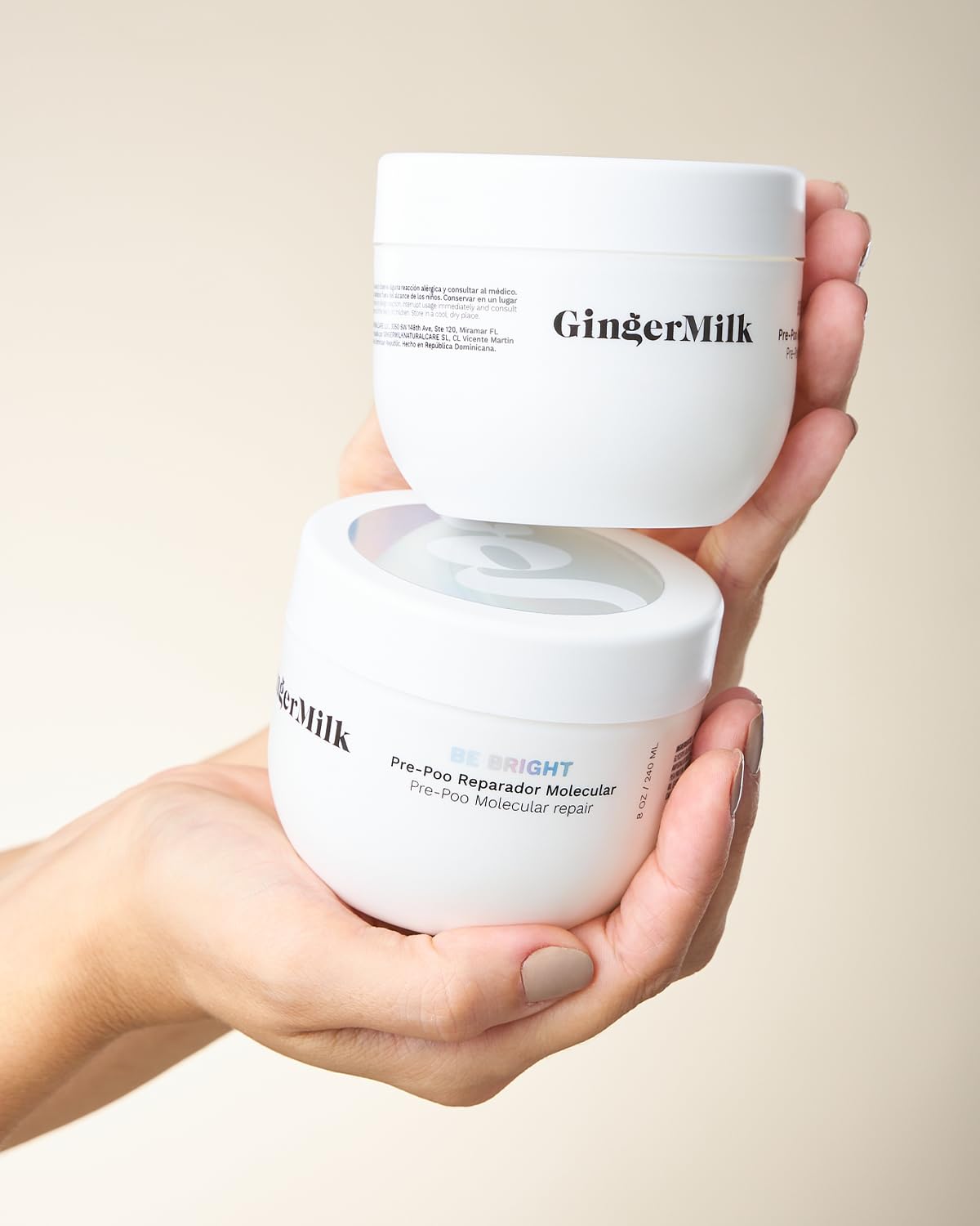 Ginger Milk - Tratamiento Pre-Shampoo para cabello seco, dañado y teñido | Reduce la rotura y el encrespamiento | Desenredante y acondicionador pre caca fortalece todo tipo de cabello y texturas