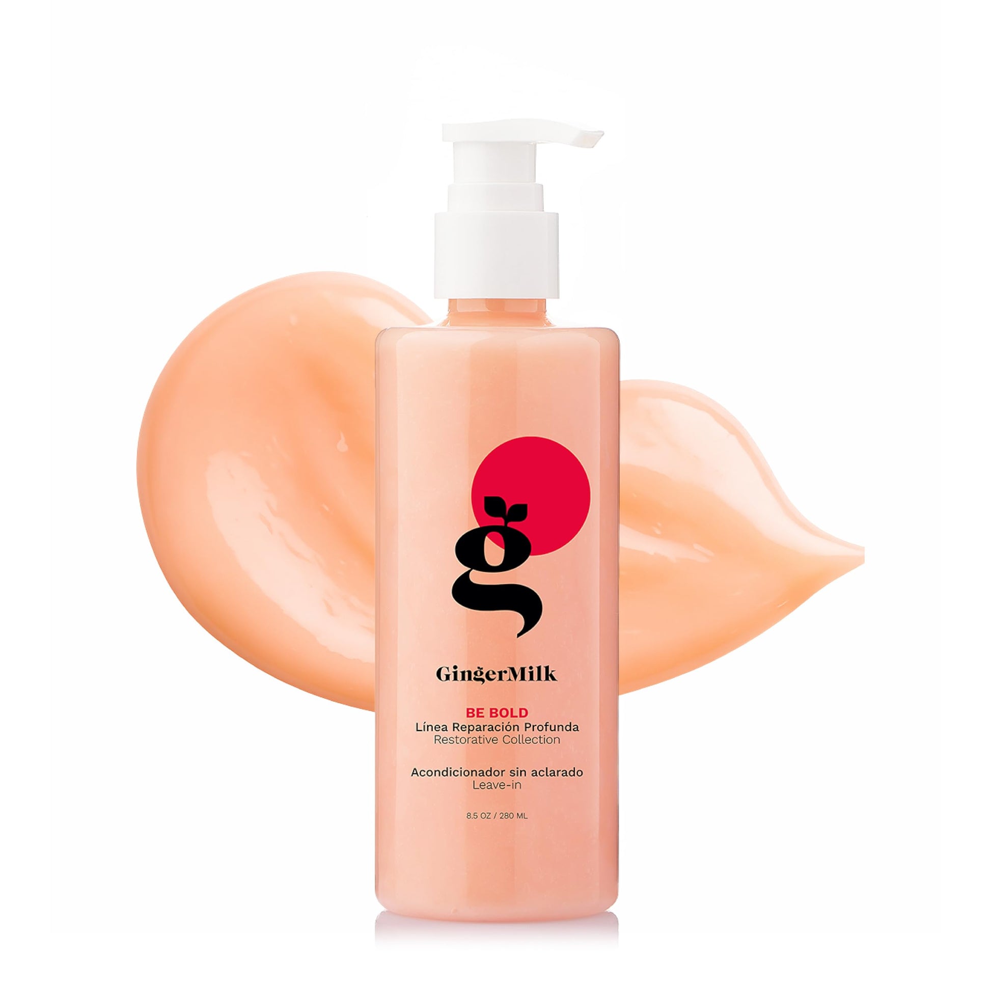 GINGER MILK - Leave-In sin enjuague para cabello seco dañado por tintes, procesos químicos, secadores de pelo y herramientas de peinado en caliente | BE BOLD (8 onzas líquidas (paquete de 1))