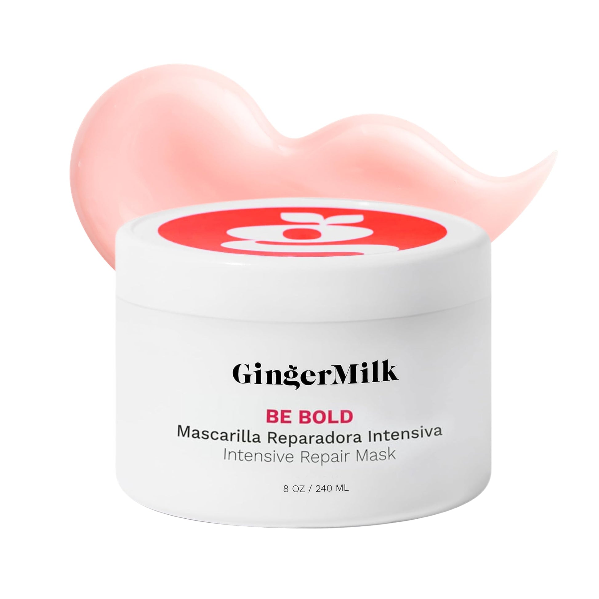 Ginger Milk - Mascarilla reparadora intensiva para cabello seco/dañado debido a la coloración, procesos químicos, herramientas de peinado caliente y secadores | BE BOLD (8 onzas)