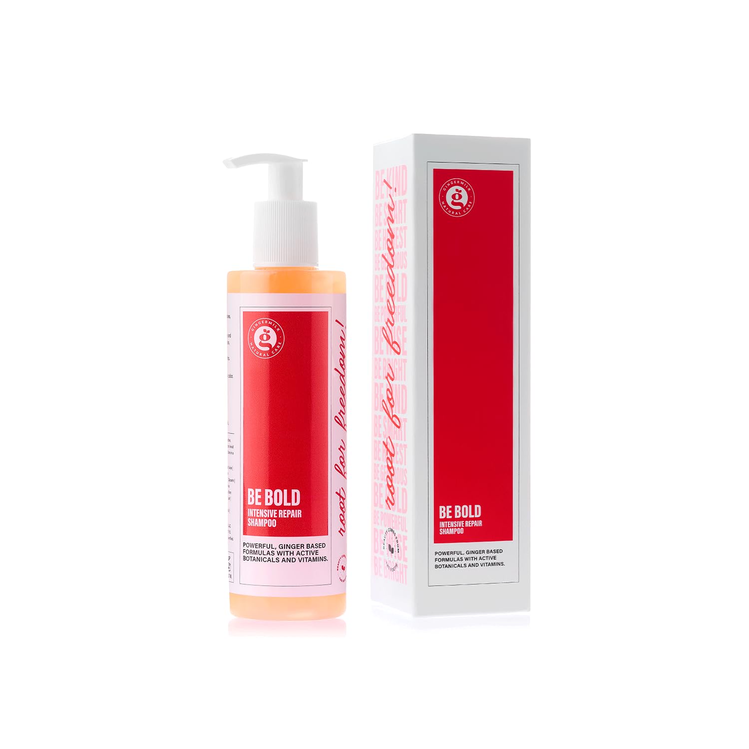 Ginger Milk - Shampoo de reparación intensiva para cabello seco/dañado debido a la coloración, procesos químicos, herramientas de peinado caliente y secadores | BE BOLD (8 onzas fl.)