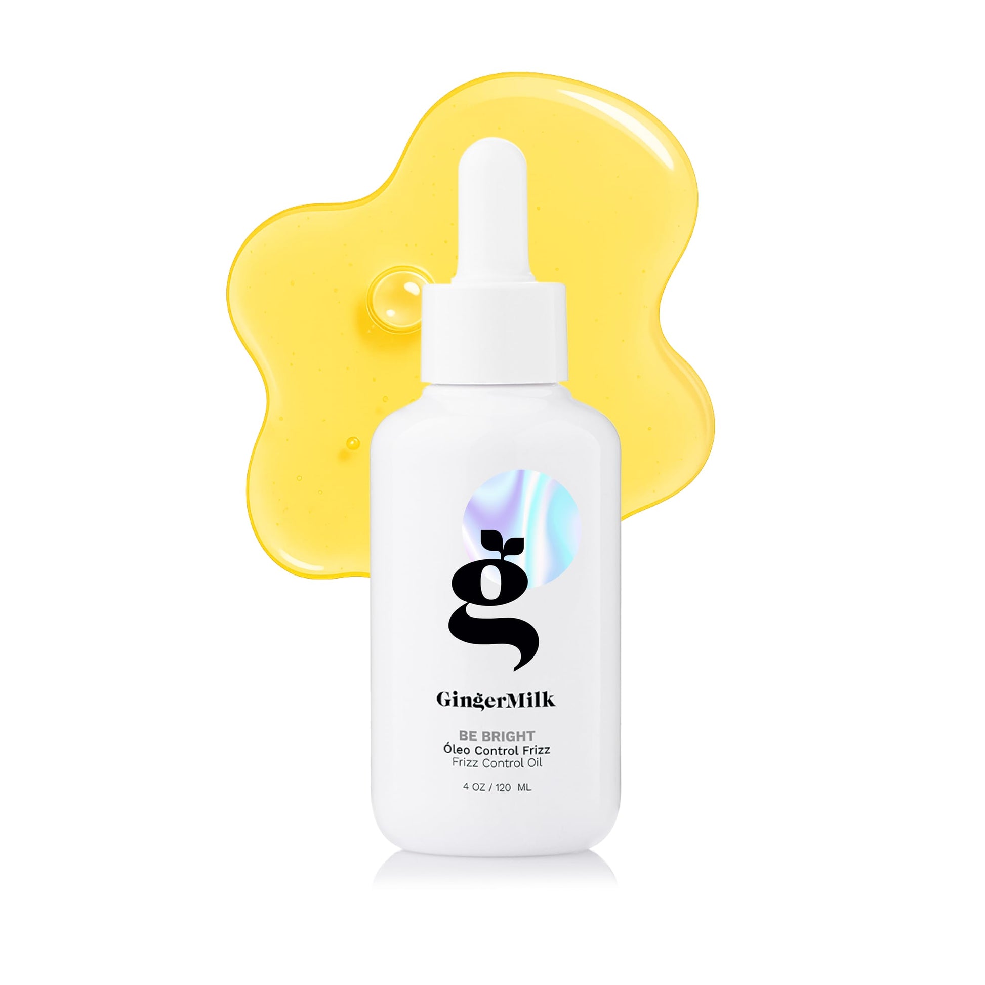 Ginger Milk - Aceite para el cabello antiencrespamiento con jengibre, argán y ricino para cabello encrespado. Sella las puntas abiertas, fortalece la estructura del cabello y añade brillo a todo tipo de cabello