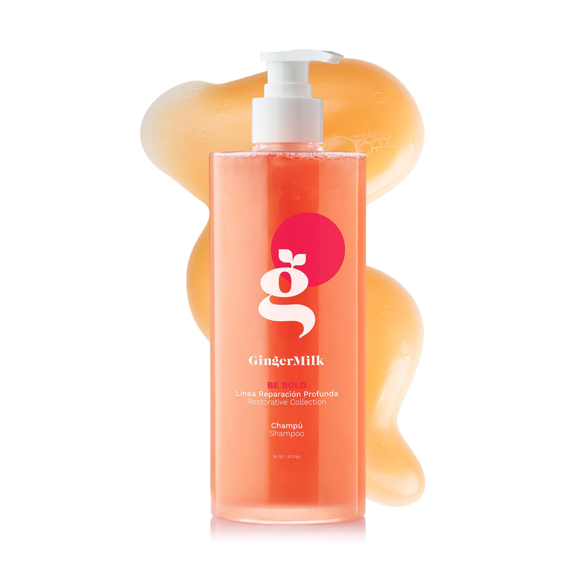 Ginger Milk - Shampoo reparador intensivo para cabello seco/dañado debido a la coloración, procesos químicos, herramientas de peinado caliente y secadores | BE BOLD