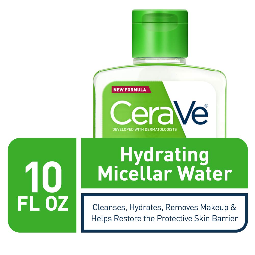 CeraVe - Agua Micelar | Fórmula nueva y mejorada | Limpiador facial hidratante y removedor de maquillaje para ojos | Libre de fragancia y no irritante | 10 onzas