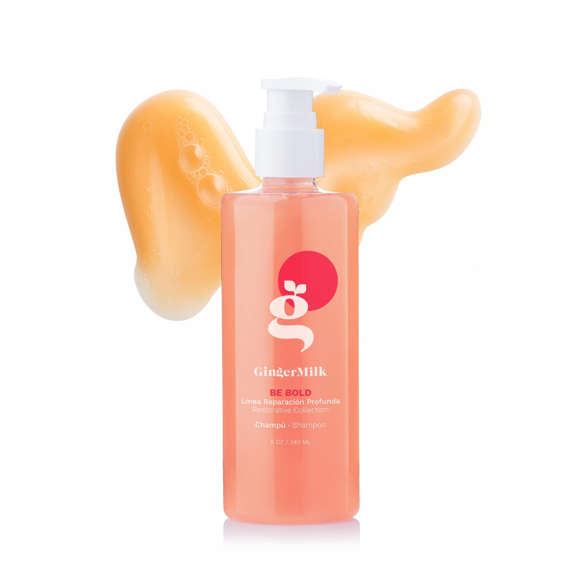 Ginger Milk - Shampoo de reparación intensiva para cabello seco/dañado debido a la coloración, procesos químicos, herramientas de peinado caliente y secadores | BE BOLD (8 onzas fl.)