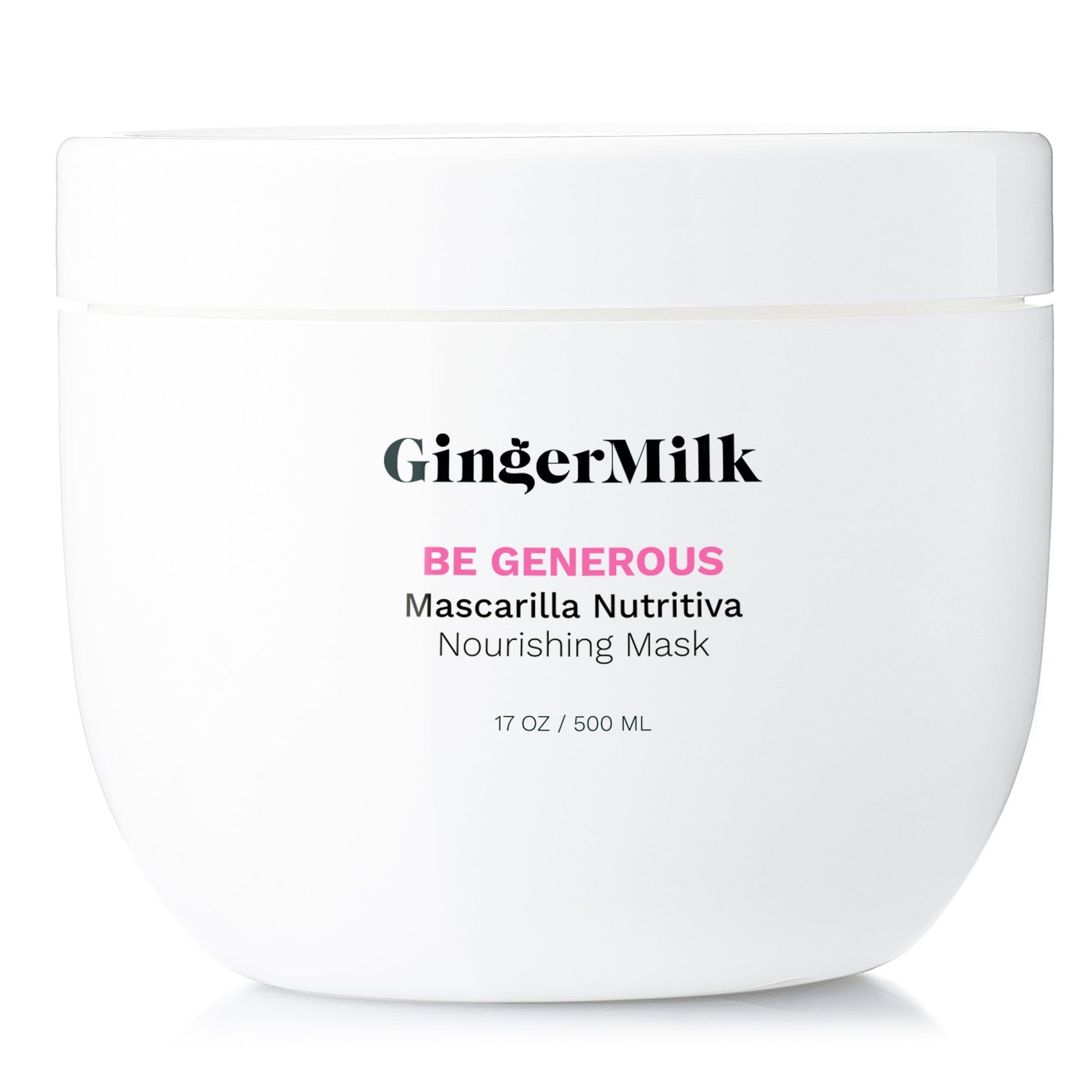 Ginger Milk - Mascarilla reparadora profunda para cabello seco y rizado, aceite de ricino, biotina, jengibre, sin sulfato, Be Generous by Ginger Milk - 17 oz