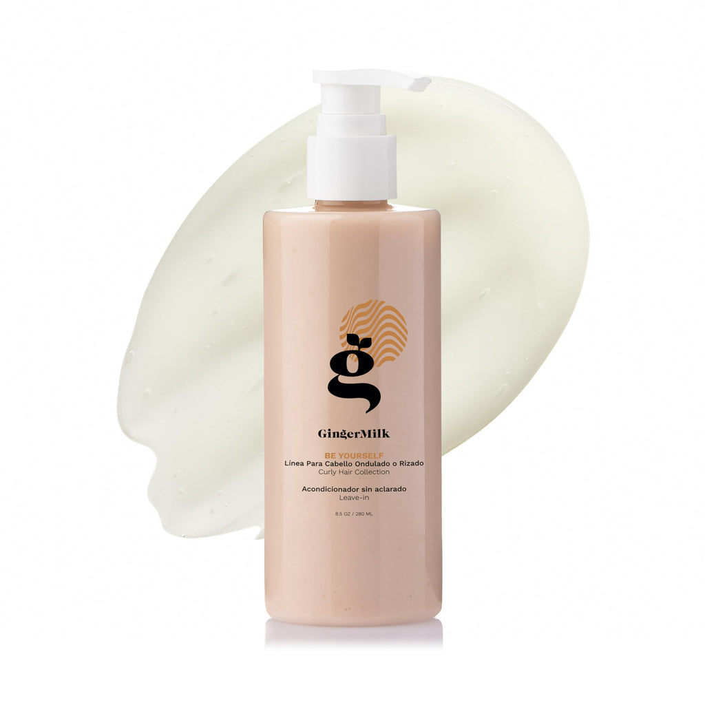 Ginger Milk - Leave-in Acondicionador con leche de jengibre para cabello rizado, ondulado y enrollado | Hidrata, nutre y fortalece | Crema para rizos y productos para el cabello rizado Be Yourself 8.5 oz