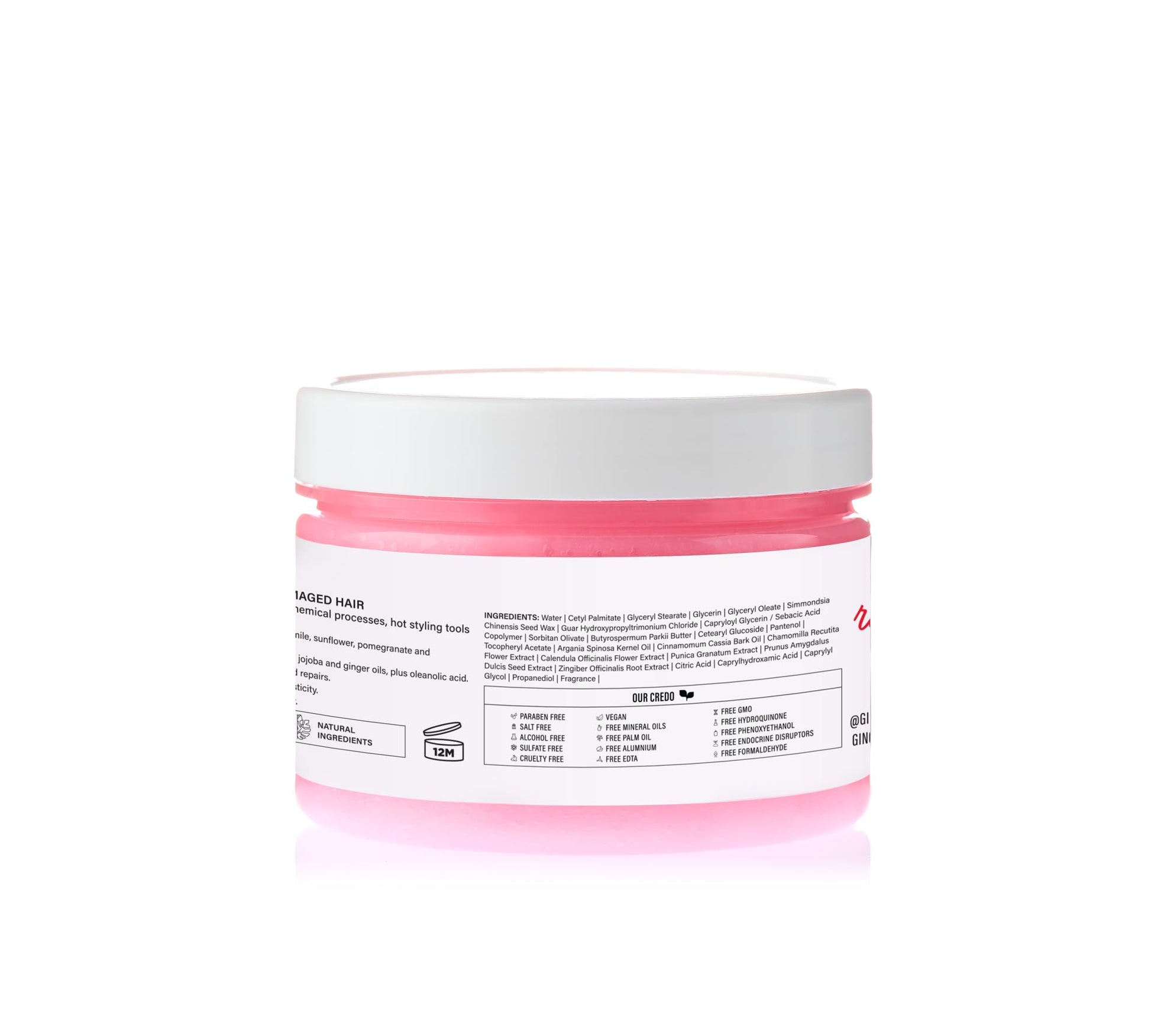 Ginger Milk - Mascarilla reparadora intensiva para cabello seco/dañado debido a la coloración, procesos químicos, herramientas de peinado caliente y secadores | BE BOLD (8 onzas)