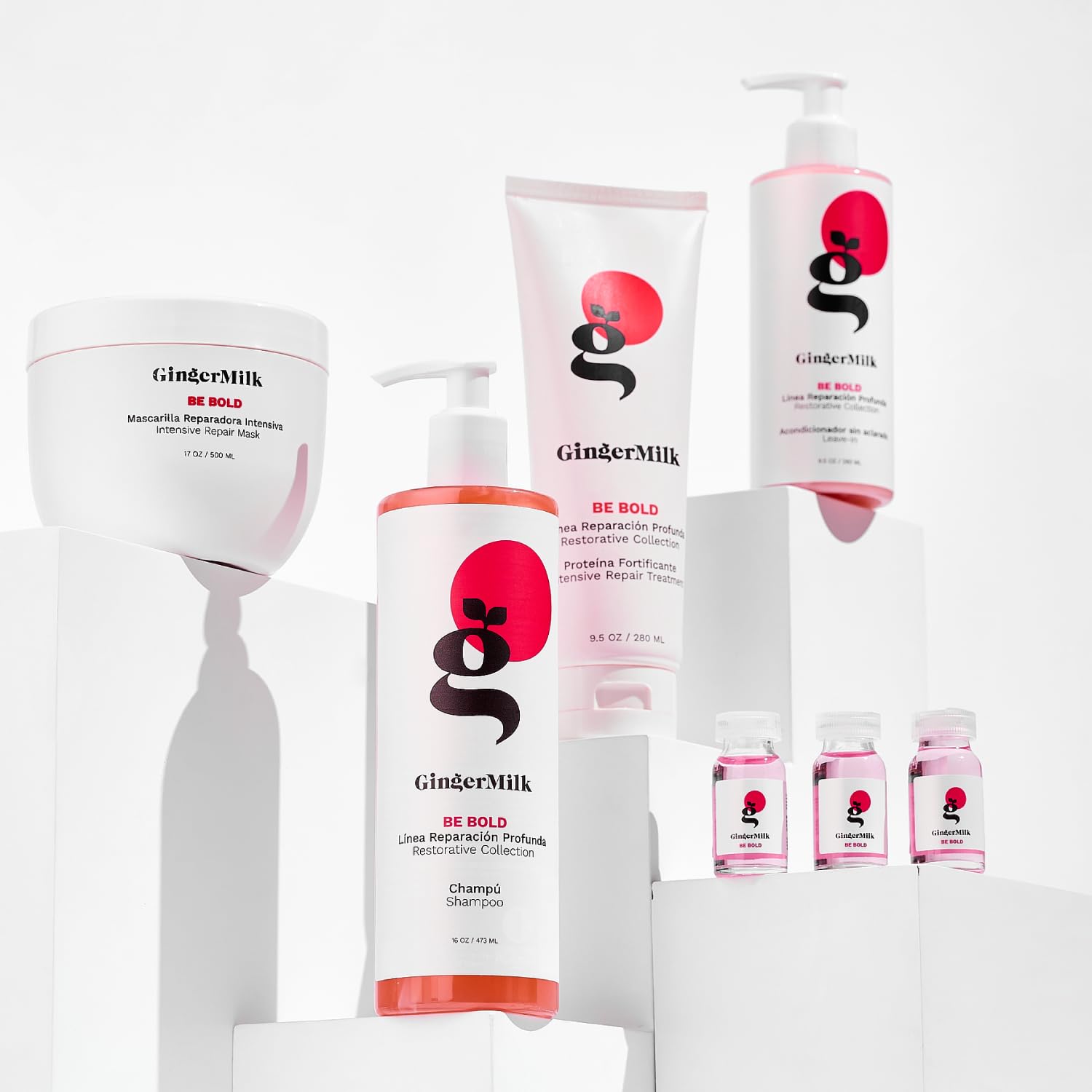 GINGER MILK - Leave-In sin enjuague para cabello seco dañado por tintes, procesos químicos, secadores de pelo y herramientas de peinado en caliente | BE BOLD (8 onzas líquidas (paquete de 1))