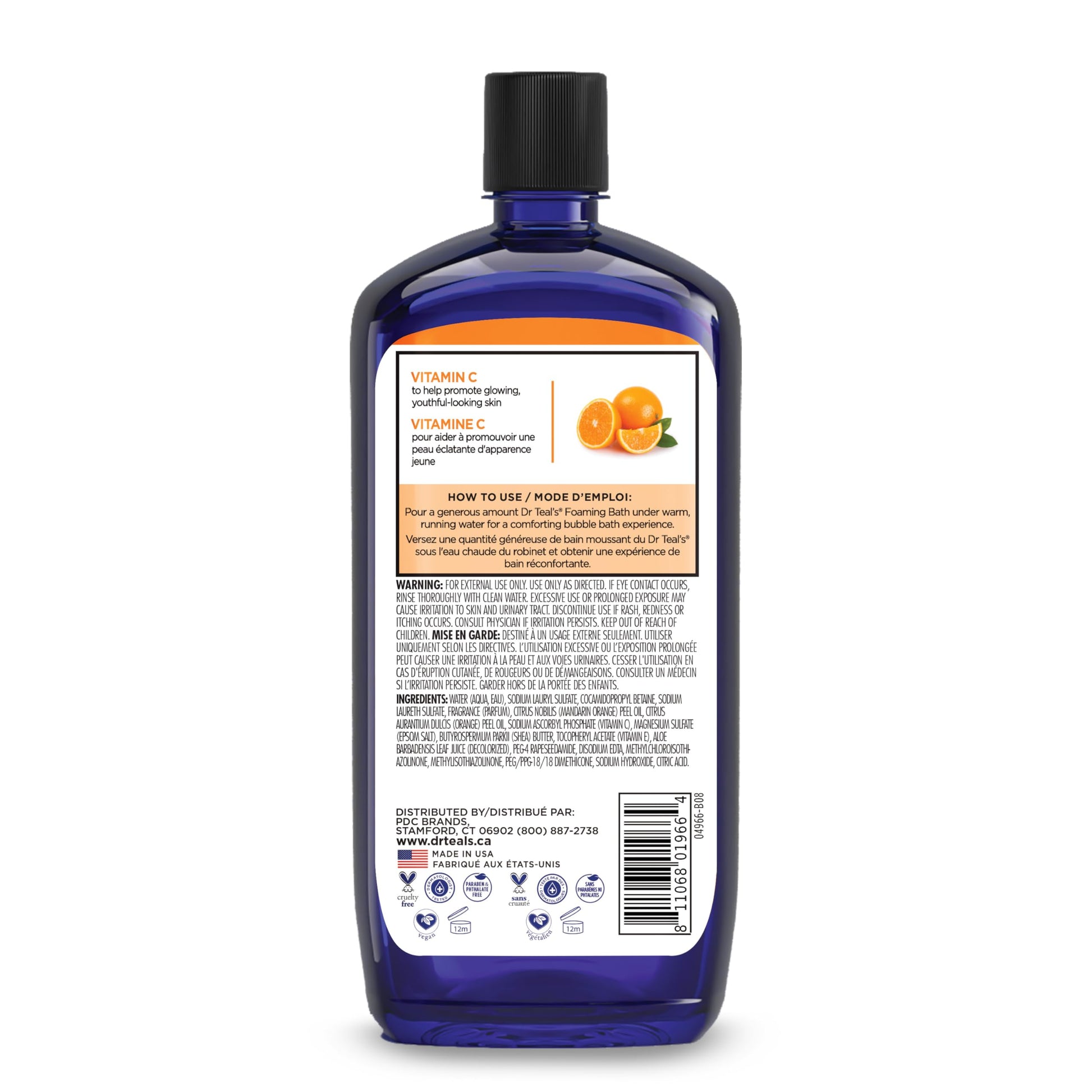 Dr Teal's - Baño espumoso con sal pura de Epsom, vitamina C y mezcla para dormir, 34 onzas líquidas (paquete de 2)