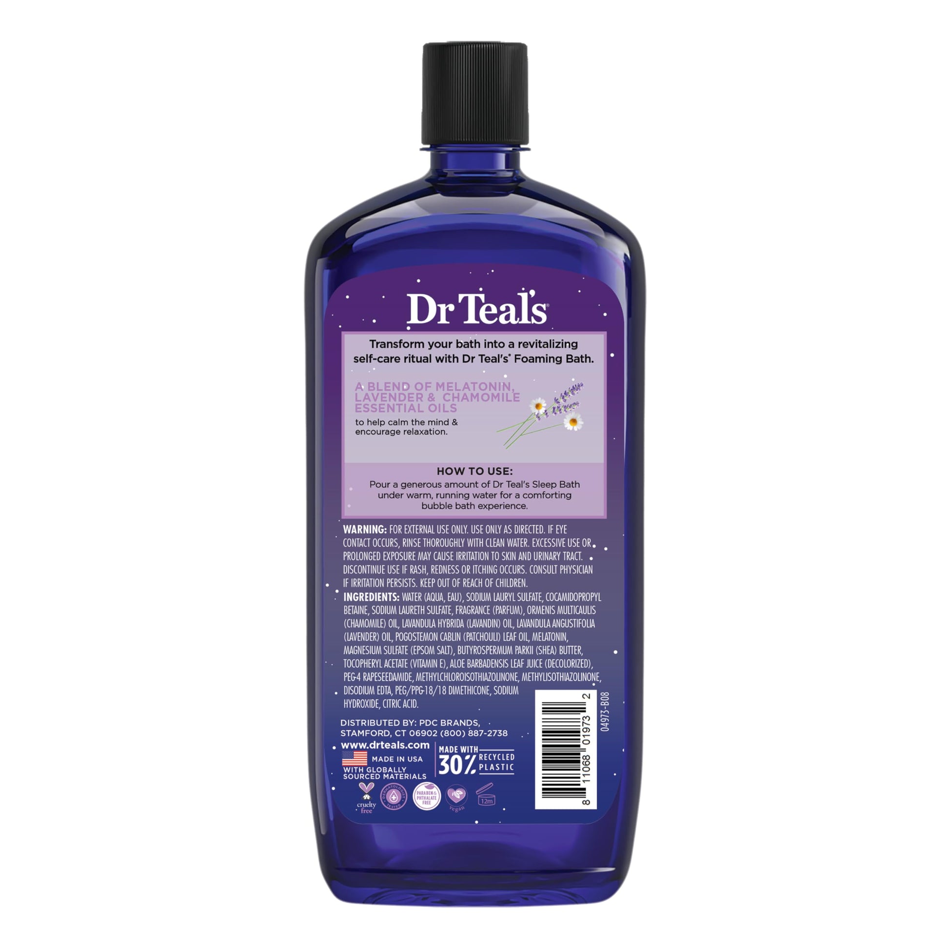 Dr Teal's - Baño espumoso con sal pura de Epsom, vitamina C y mezcla para dormir, 34 onzas líquidas (paquete de 2)