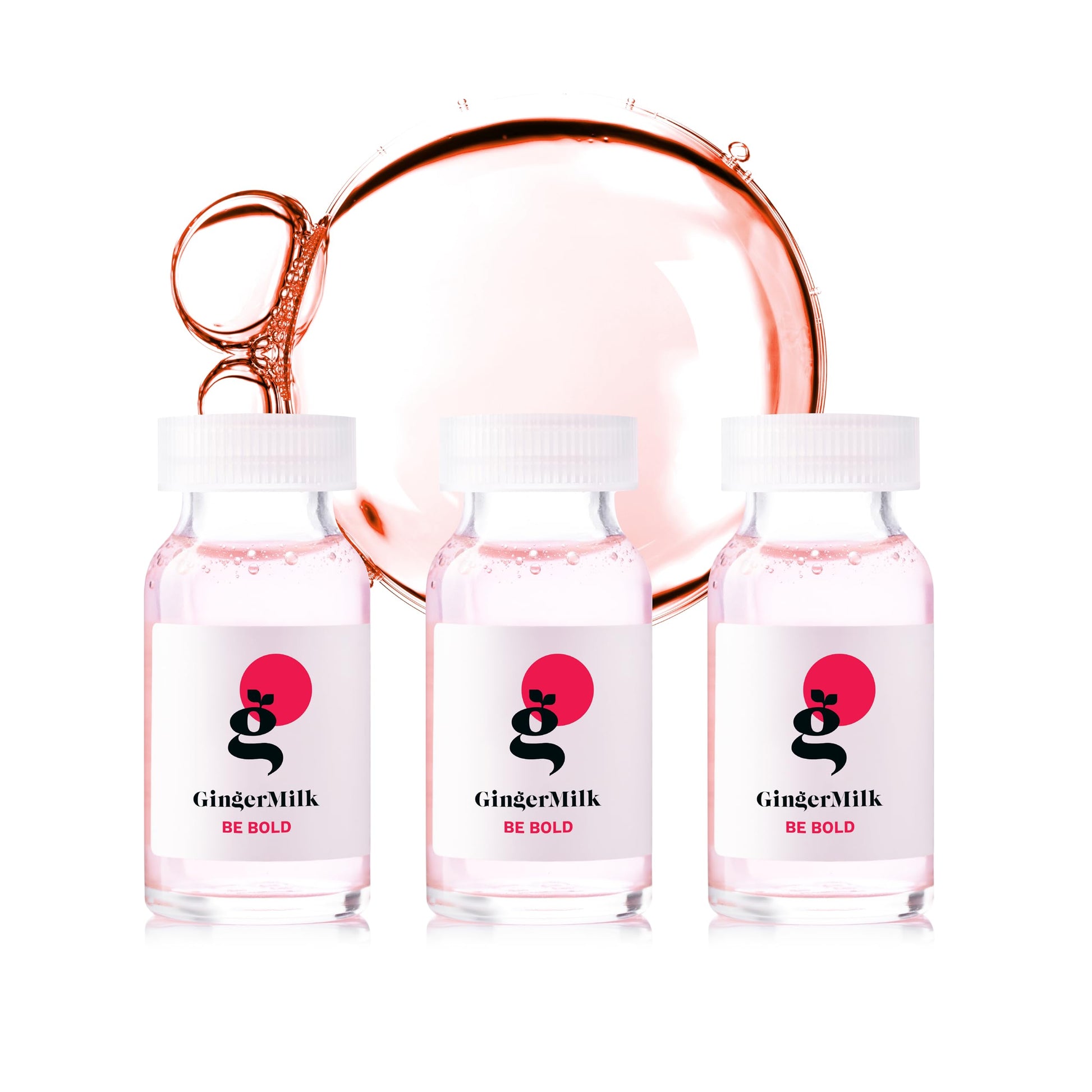 Ginger Milk - Ampolla de reparación del cabello con leche de jengibre con ácido hialurónico para tratamiento capilar dañado (paquete de 3 x 0.5 fl oz)
