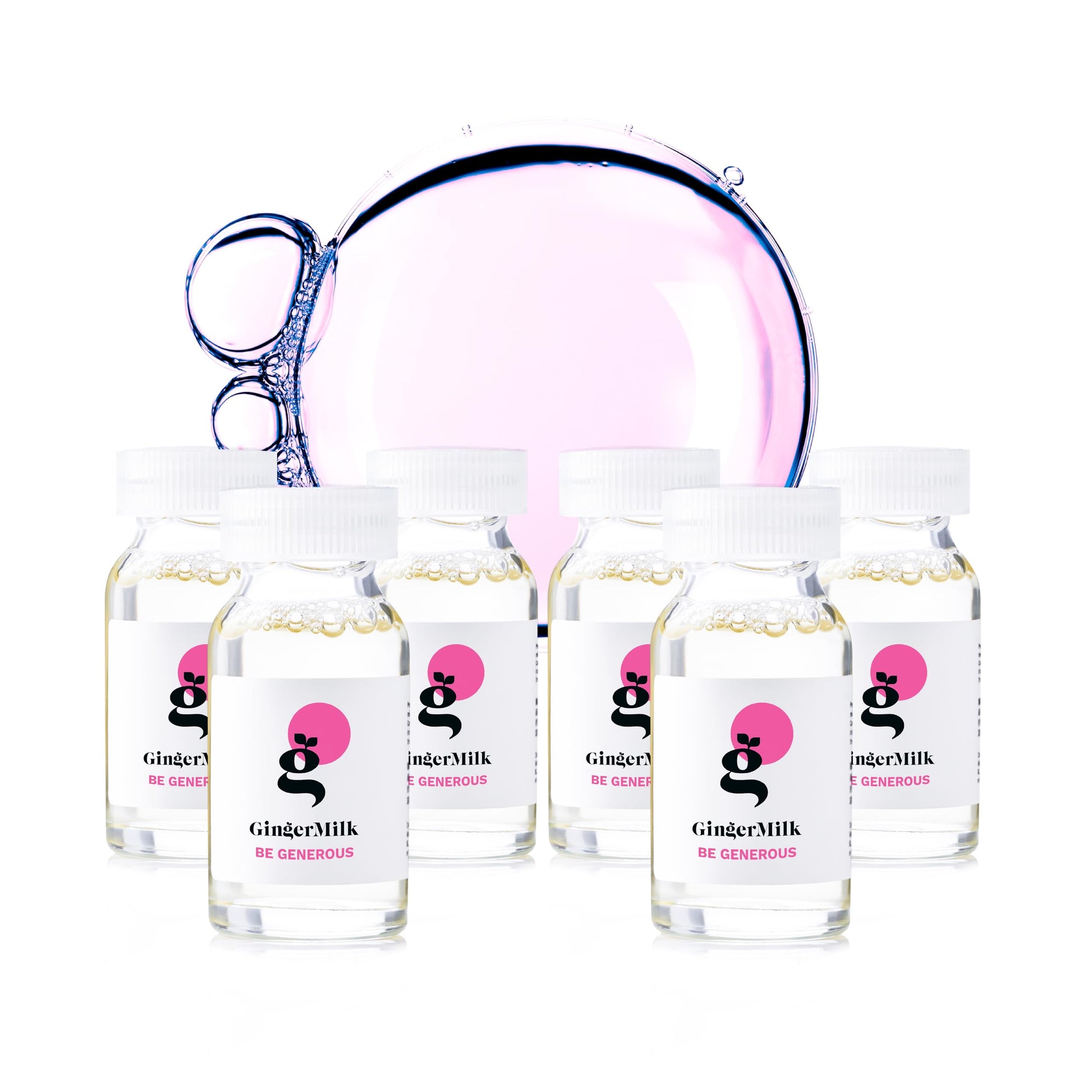 Ginger Milk - Ampolla nutritiva para el cabello con leche de jengibre, proteínas y provitamina B5 | BE GENEROUS | (Paquete de 6 x 0.5 fl oz)