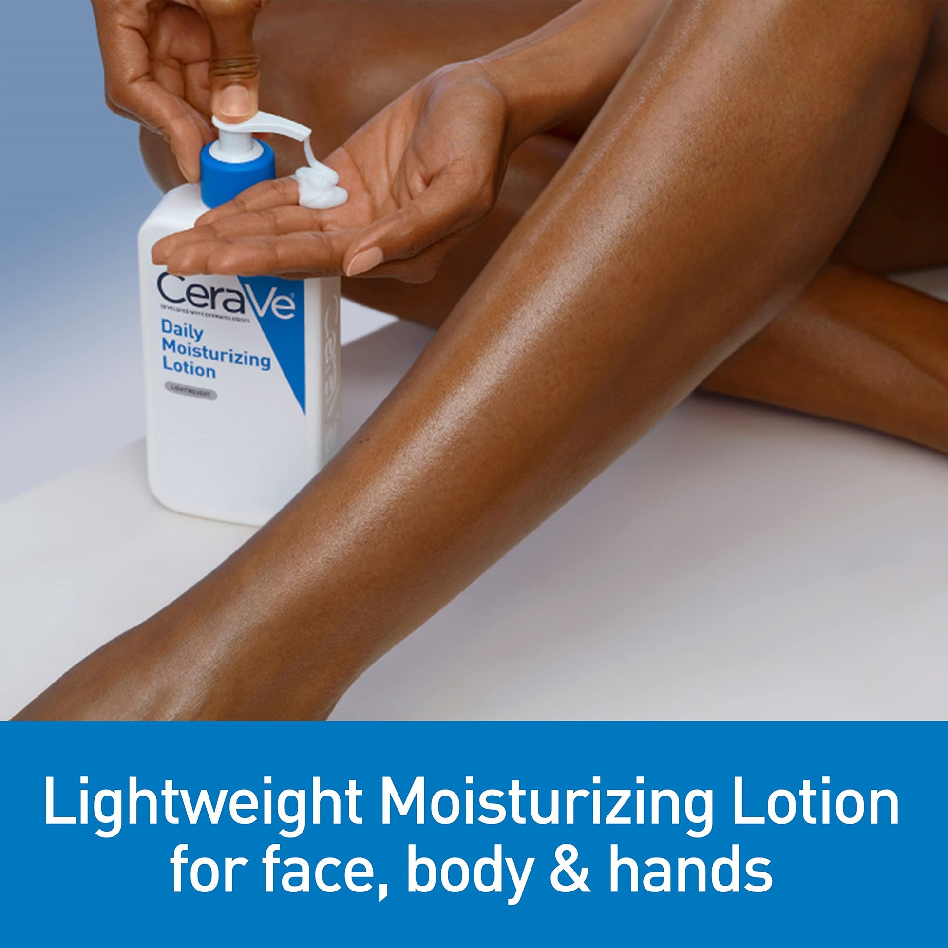 CeraVe - Loción hidratante para piel seca, loción corporal y facial con ácido hialurónico y ceramidas, sin fragancia ni aceite, 500 ml