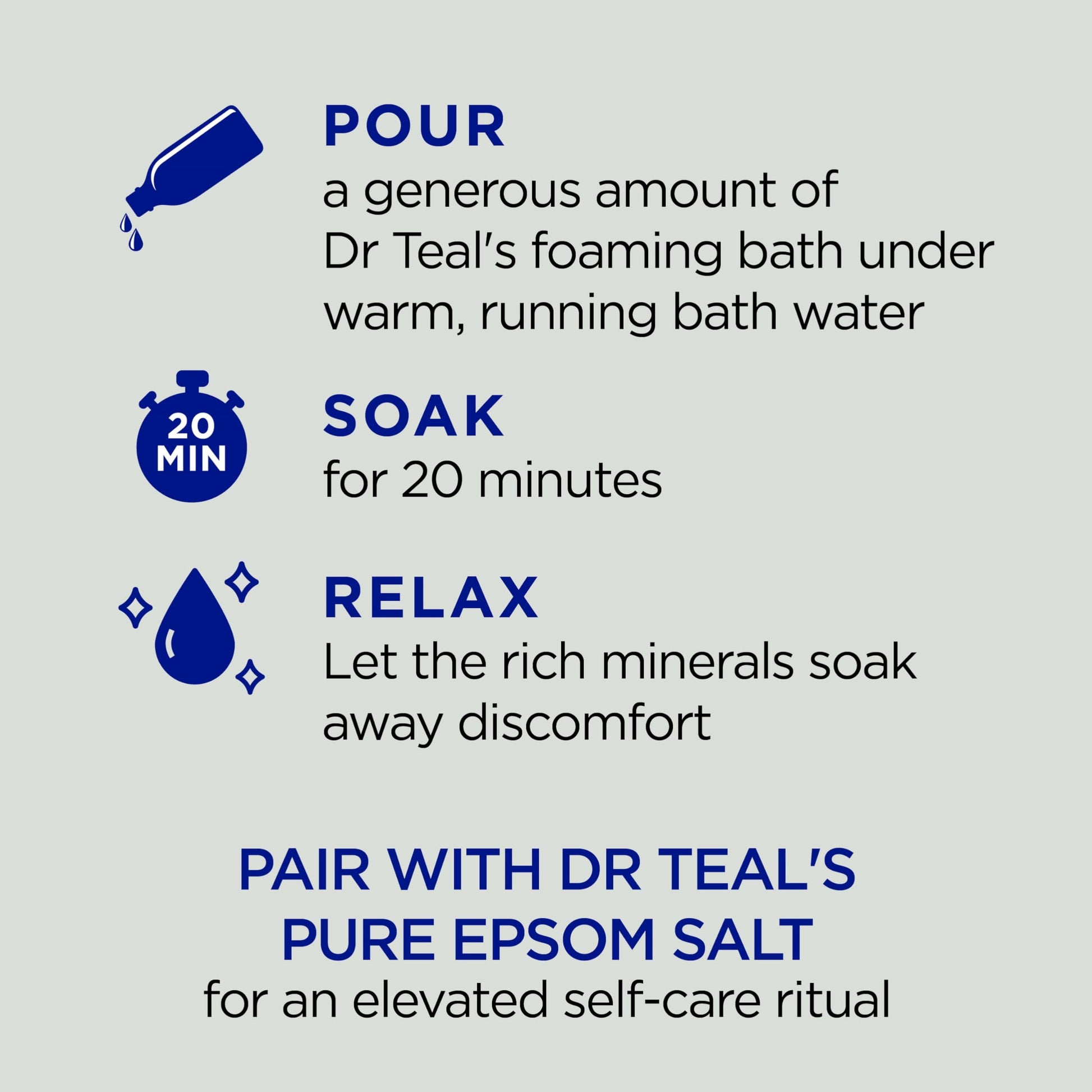 Dr Teal's -  Baño espumoso con sal pura de Epsom, aceite de semilla de cáñamo de cannabis sativa, 34 onzas líquidas (paquete de 4)