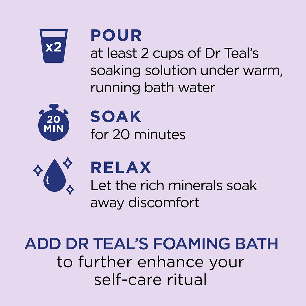 Dr. Teal's Epsom Salt &amp; Magnesium Soak, Soothe &amp; Sleep with Lavender, 3 lbs (Pack of 4)