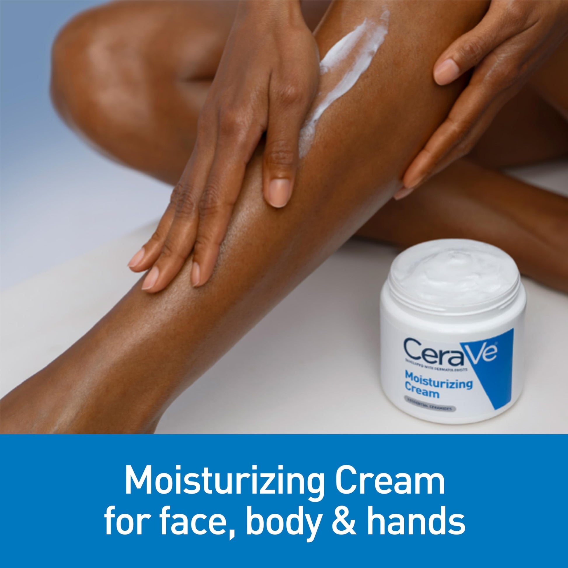 CeraVe - Crema hidratante para rostro y cuerpo para piel seca, con ácido hialurónico y ceramidas, de uso diario, sin aceite, sin fragancia, no comedogénica, 500 ml