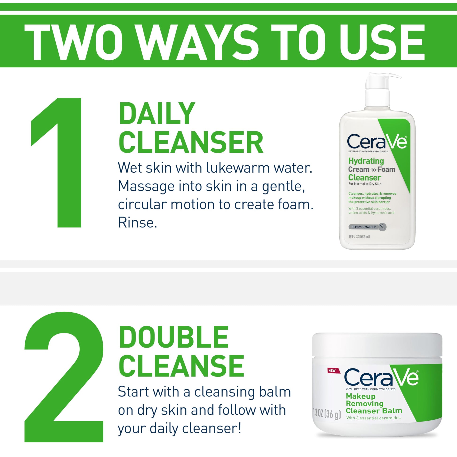 CeraVe - Crema hidratante para limpiar espuma, removedor de maquillaje, lavado facial para piel seca, limpiador facial espumoso con ácido hialurónico, piel normal a seca, sin fragancia y no