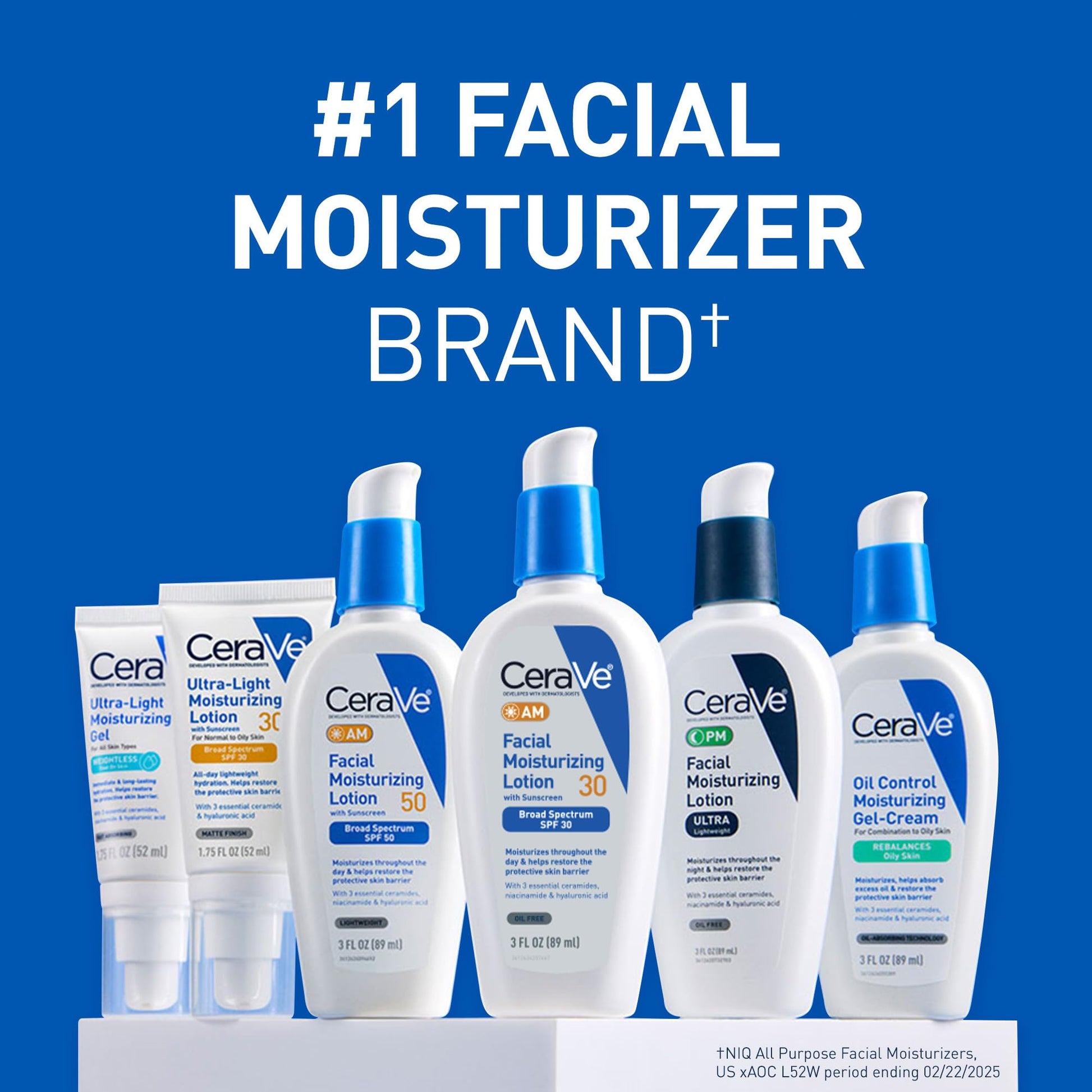 CeraVe - AM Loción hidratante facial con SPF 30, hidratante facial sin aceite con SPF, formulado con ácido hialurónico, niacinamida y ceramidas, no comedogénico, protector solar de amplio espectro