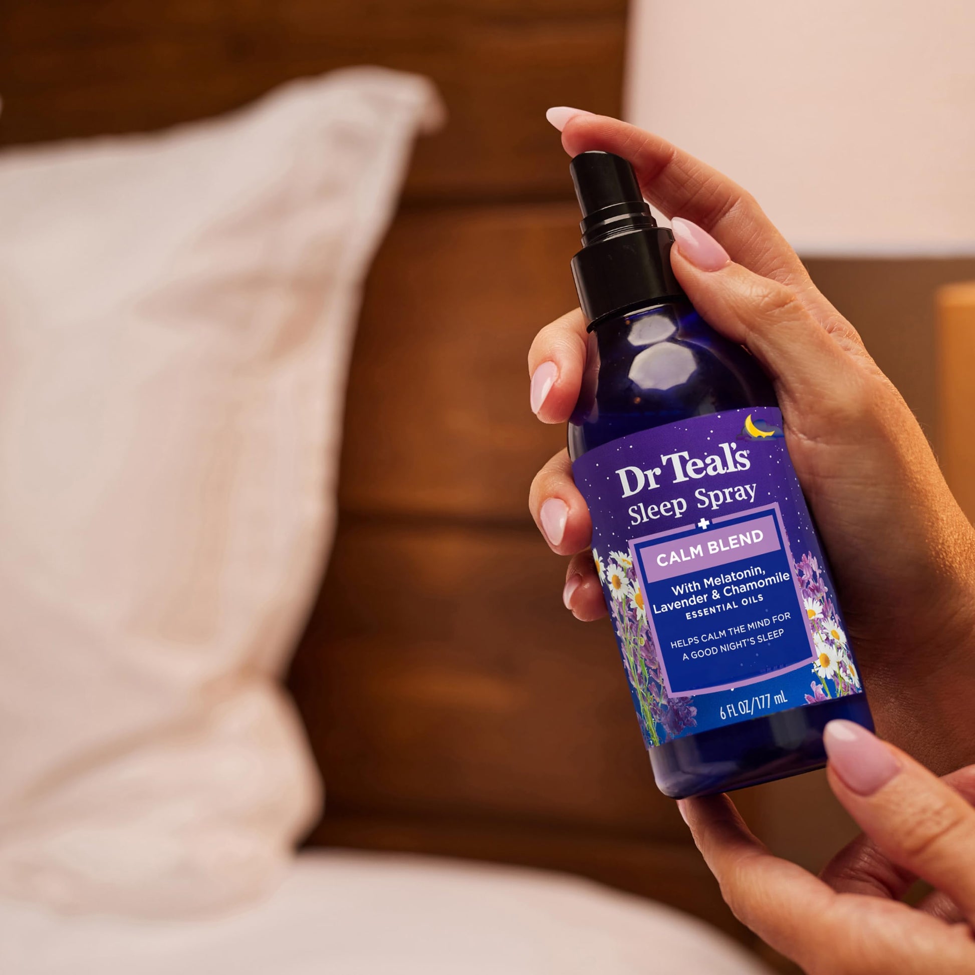 Dr Teal's - Spray para dormir con mezcla de melatonina y aceites esenciales, 6 onzas líquidas (paquete de 3)