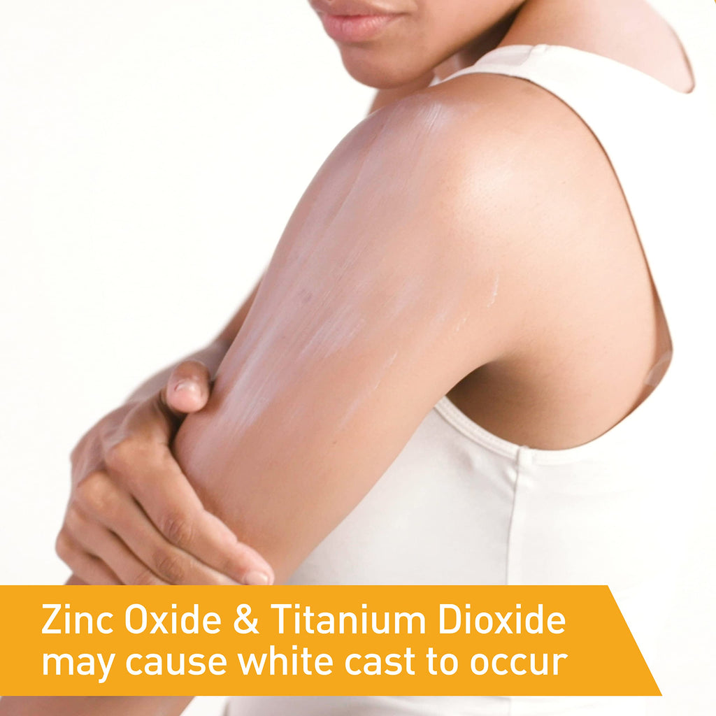 CeraVe - Protector solar mineral 100 % FPS 50 con óxido de zinc y dióxido de titanio, ácido hialurónico y ceramidas, sin aceite ni grasa, hidratante para el cuerpo, 5 oz