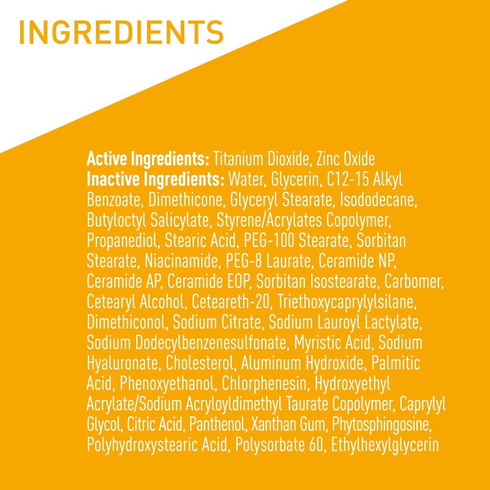 CeraVe - Protector solar 100 % mineral FPS 30, protector solar facial con óxido de zinc y dióxido de titanio, ácido hialurónico, niacinamida y ceramidas, sin aceite, tamaño de viaje de 2.5 oz